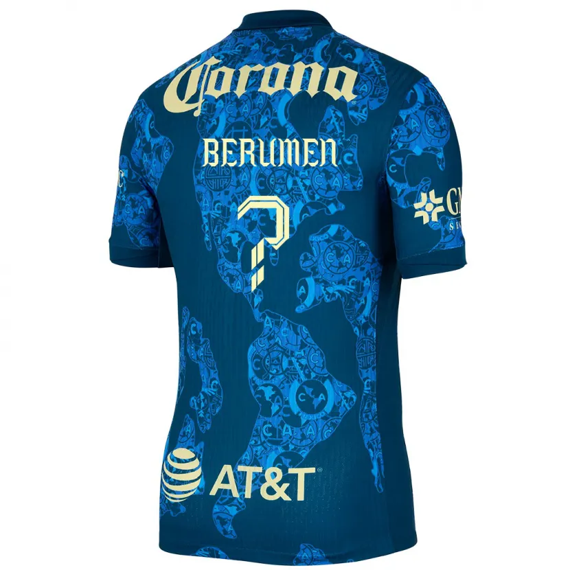 Danxen Niño Camiseta Gabriel Berumen #0 Azul Amarillo 2ª Equipación 2024/25 La Camisa