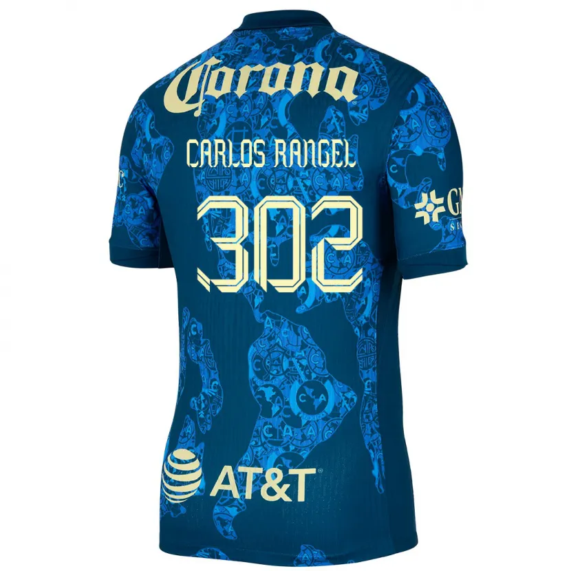 Danxen Niño Camiseta Juan Carlos Rangel #302 Azul Amarillo 2ª Equipación 2024/25 La Camisa