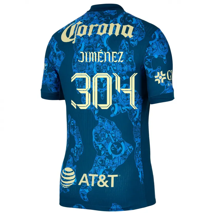 Danxen Niño Camiseta Derek Jiménez #304 Azul Amarillo 2ª Equipación 2024/25 La Camisa