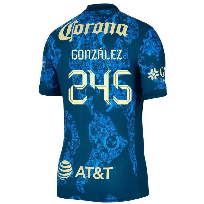 Danxen Niño Camiseta Enrique González #245 Azul Amarillo 2ª Equipación 2024/25 La Camisa