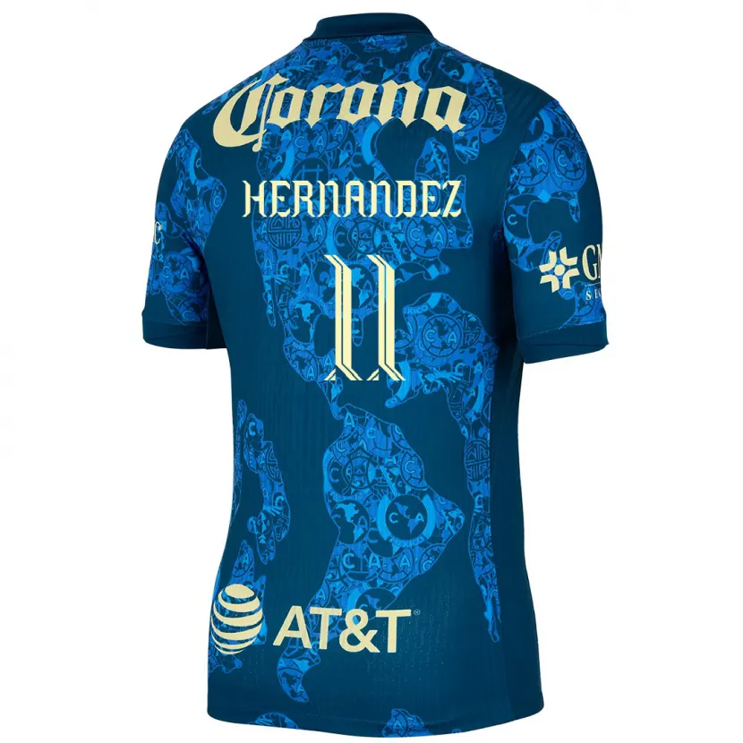 Danxen Niño Camiseta Montserrat Hernandez #11 Azul Amarillo 2ª Equipación 2024/25 La Camisa