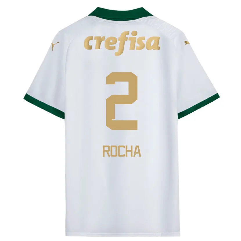 Danxen Niño Camiseta Marcos Rocha #2 Blanco Verde 2ª Equipación 2024/25 La Camisa