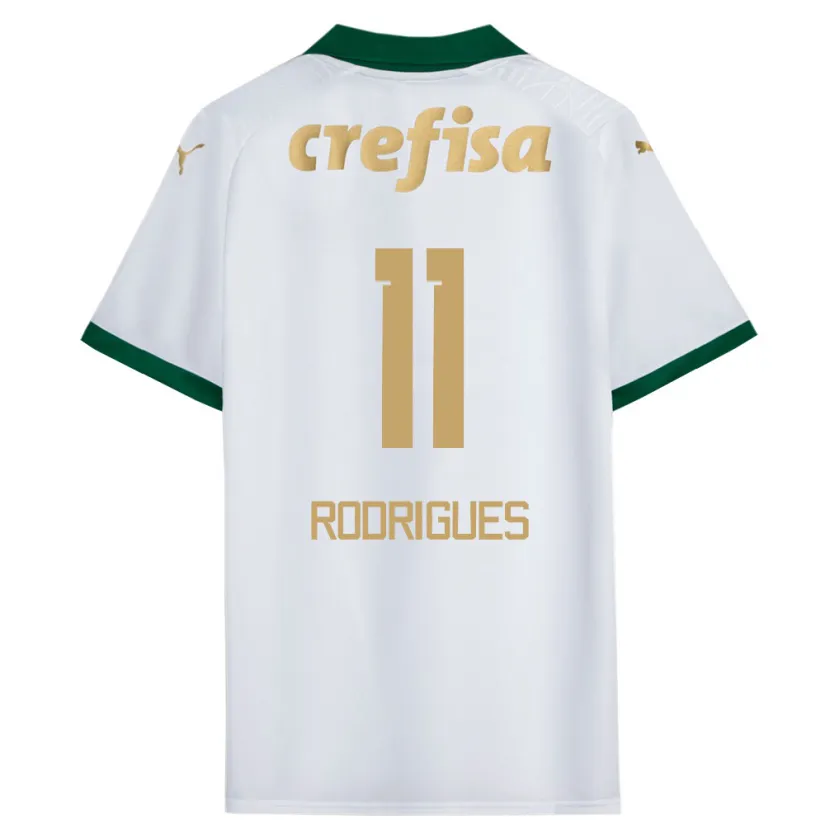 Danxen Niño Camiseta Bruno Rodrigues #11 Blanco Verde 2ª Equipación 2024/25 La Camisa