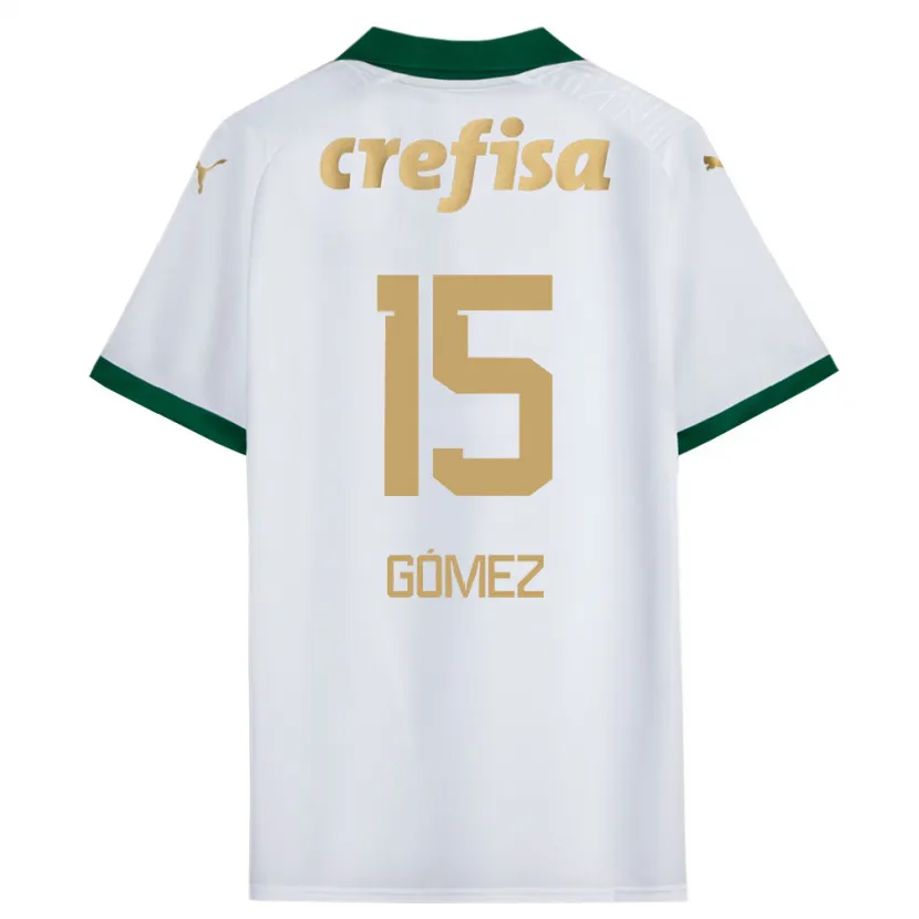 Danxen Niño Camiseta Gustavo Gómez #15 Blanco Verde 2ª Equipación 2024/25 La Camisa