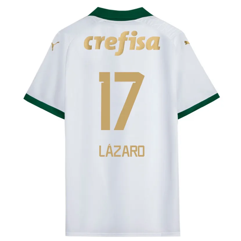 Danxen Niño Camiseta Lázaro #17 Blanco Verde 2ª Equipación 2024/25 La Camisa