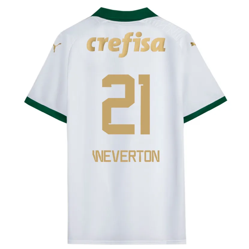 Danxen Niño Camiseta Weverton #21 Blanco Verde 2ª Equipación 2024/25 La Camisa