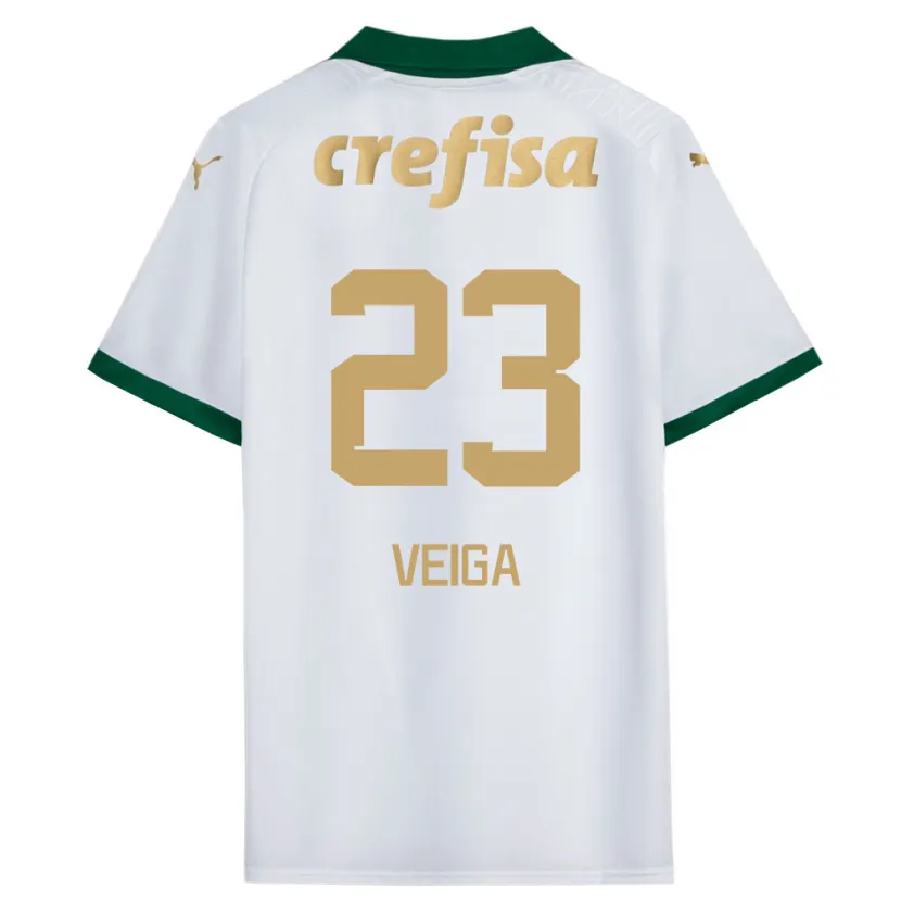 Danxen Niño Camiseta Raphael Veiga #23 Blanco Verde 2ª Equipación 2024/25 La Camisa