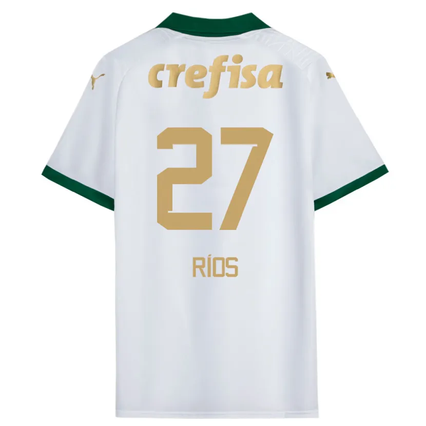 Danxen Niño Camiseta Richard Ríos #27 Blanco Verde 2ª Equipación 2024/25 La Camisa