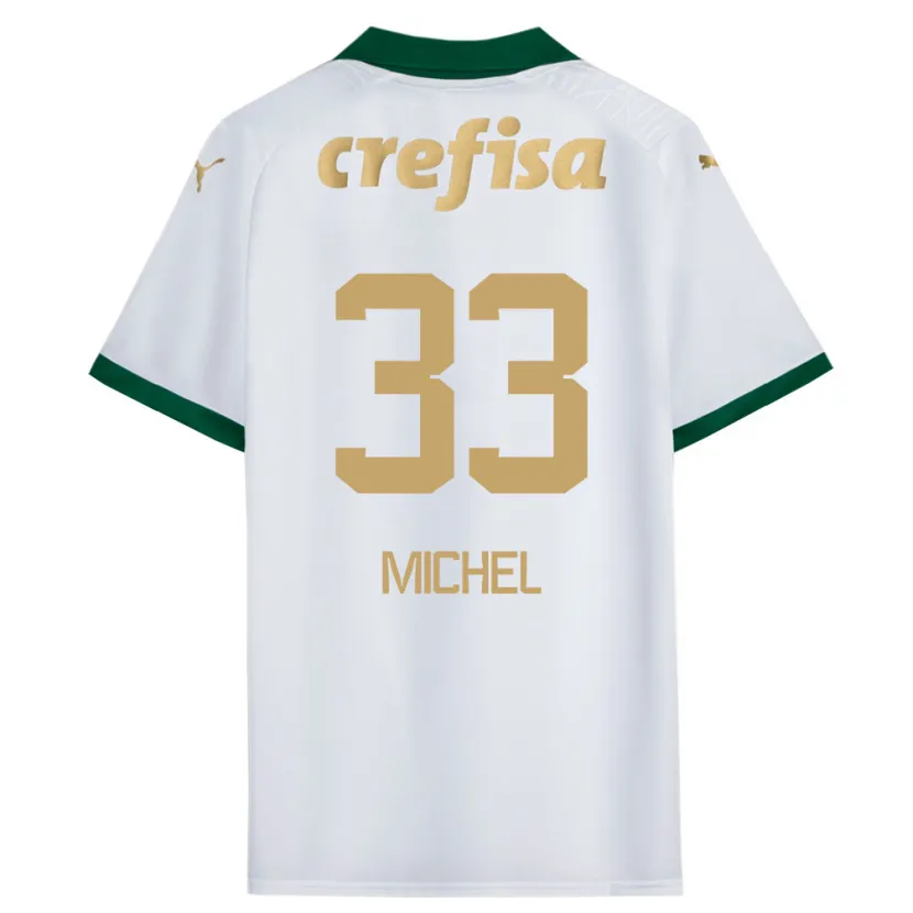 Danxen Niño Camiseta Michel #33 Blanco Verde 2ª Equipación 2024/25 La Camisa