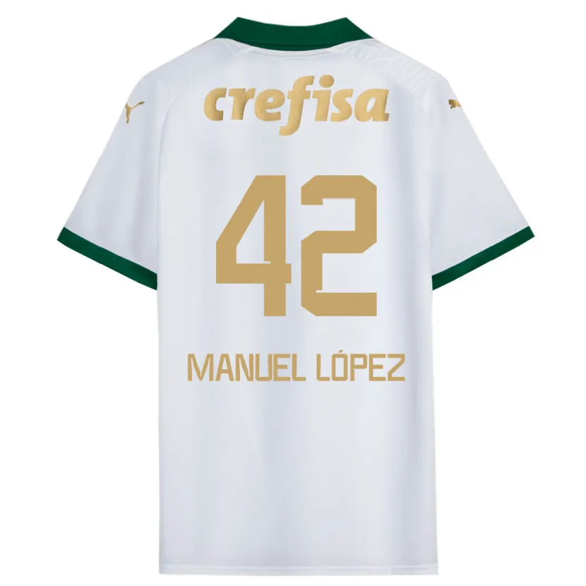 Danxen Niño Camiseta José Manuel López #42 Blanco Verde 2ª Equipación 2024/25 La Camisa