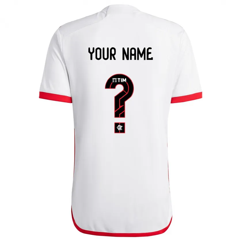 Danxen Niño Camiseta Su Nombre #0 Blanco Rojo 2ª Equipación 2024/25 La Camisa