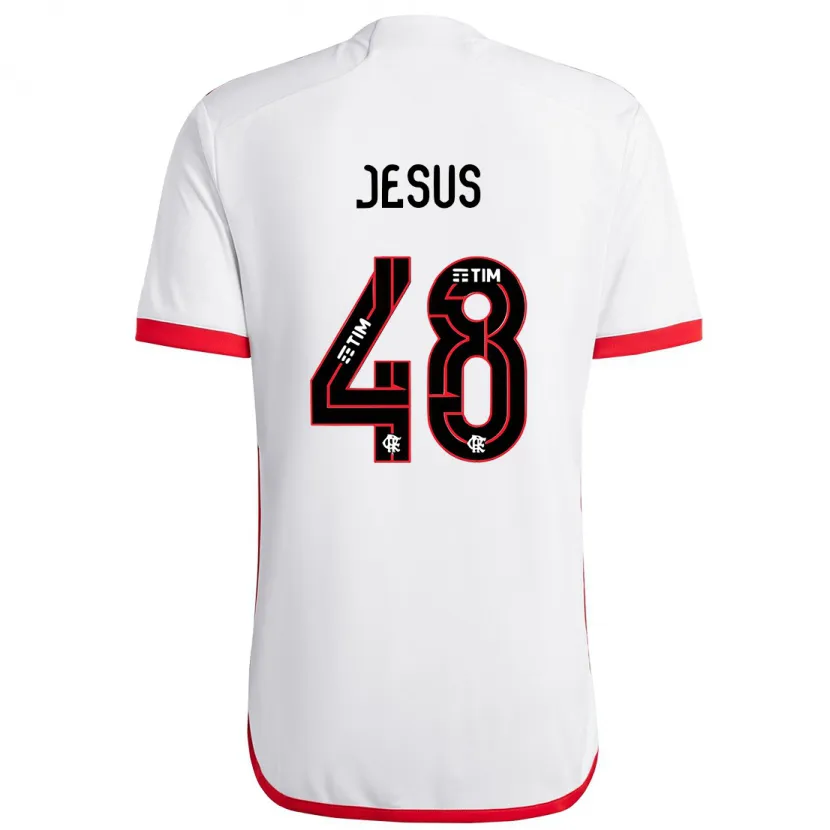 Danxen Niño Camiseta Igor Jesus #48 Blanco Rojo 2ª Equipación 2024/25 La Camisa