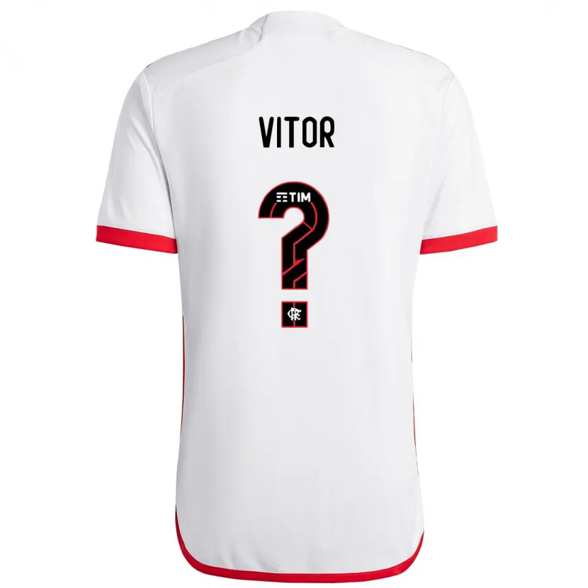 Danxen Niño Camiseta João Vitor #0 Blanco Rojo 2ª Equipación 2024/25 La Camisa