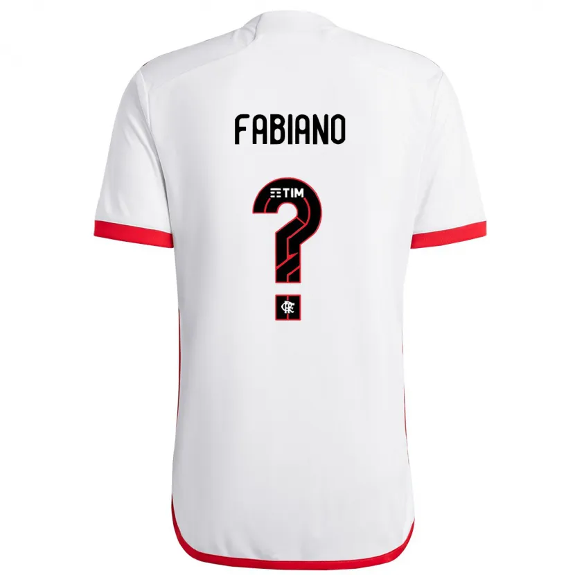 Danxen Niño Camiseta Fabiano #0 Blanco Rojo 2ª Equipación 2024/25 La Camisa