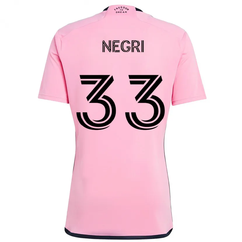 Danxen Hombre Camiseta Franco Negri #33 Rosa 1ª Equipación 2024/25 La Camisa