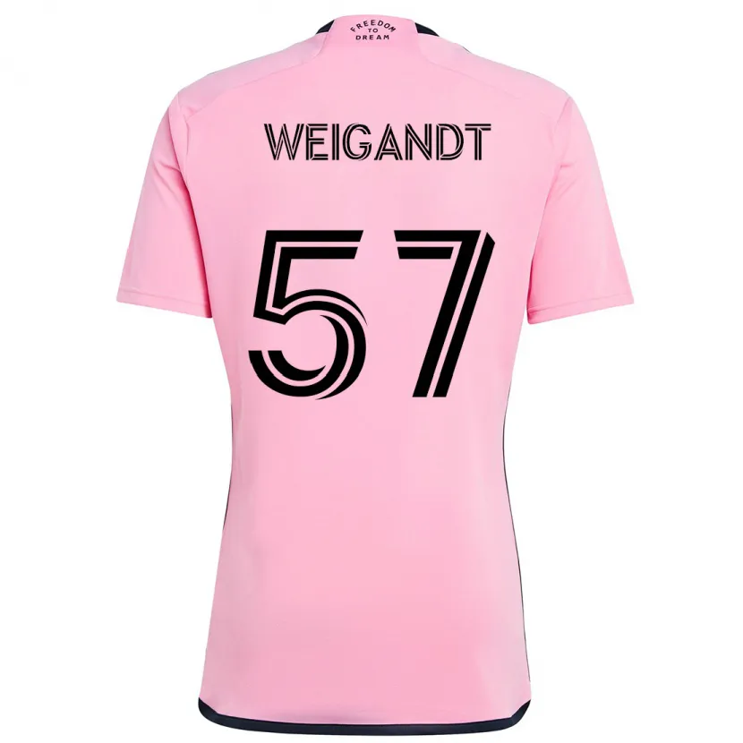 Danxen Hombre Camiseta Marcelo Weigandt #57 Rosa 1ª Equipación 2024/25 La Camisa