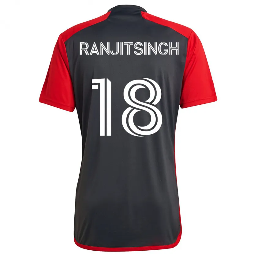 Danxen Hombre Camiseta Greg Ranjitsingh #18 Rojo Grayn 1ª Equipación 2024/25 La Camisa