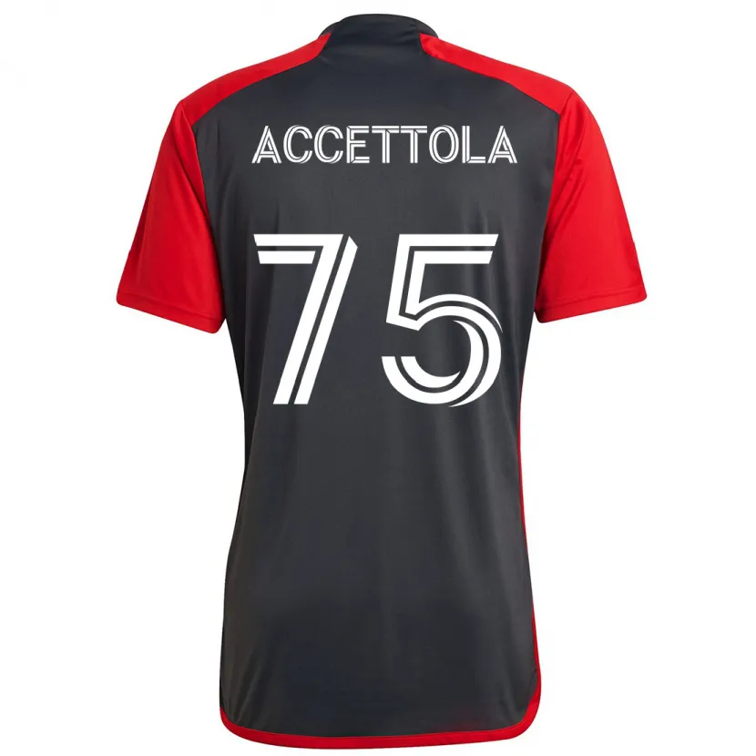 Danxen Hombre Camiseta Luca Accettola #75 Rojo Grayn 1ª Equipación 2024/25 La Camisa