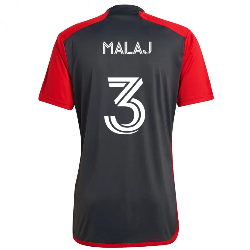 Danxen Hombre Camiseta Albert Malaj #3 Rojo Grayn 1ª Equipación 2024/25 La Camisa