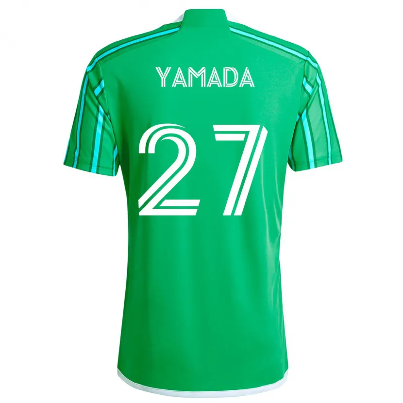 Danxen Hombre Camiseta Hikari Yamada #27 Verde Blanco 1ª Equipación 2024/25 La Camisa