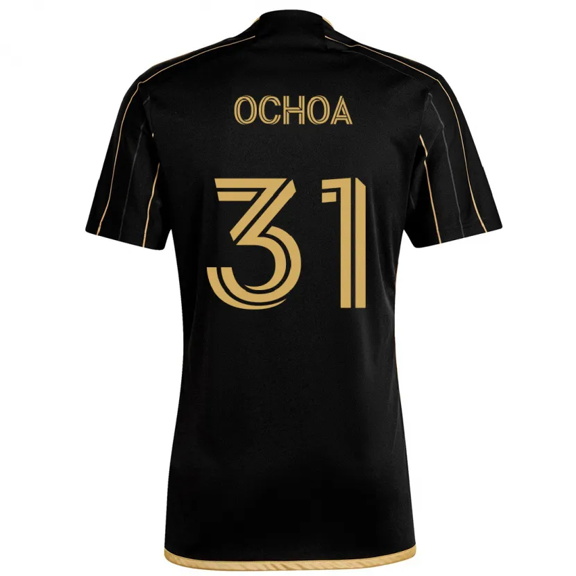 Danxen Hombre Camiseta David Ochoa #31 Oro Negro 1ª Equipación 2024/25 La Camisa