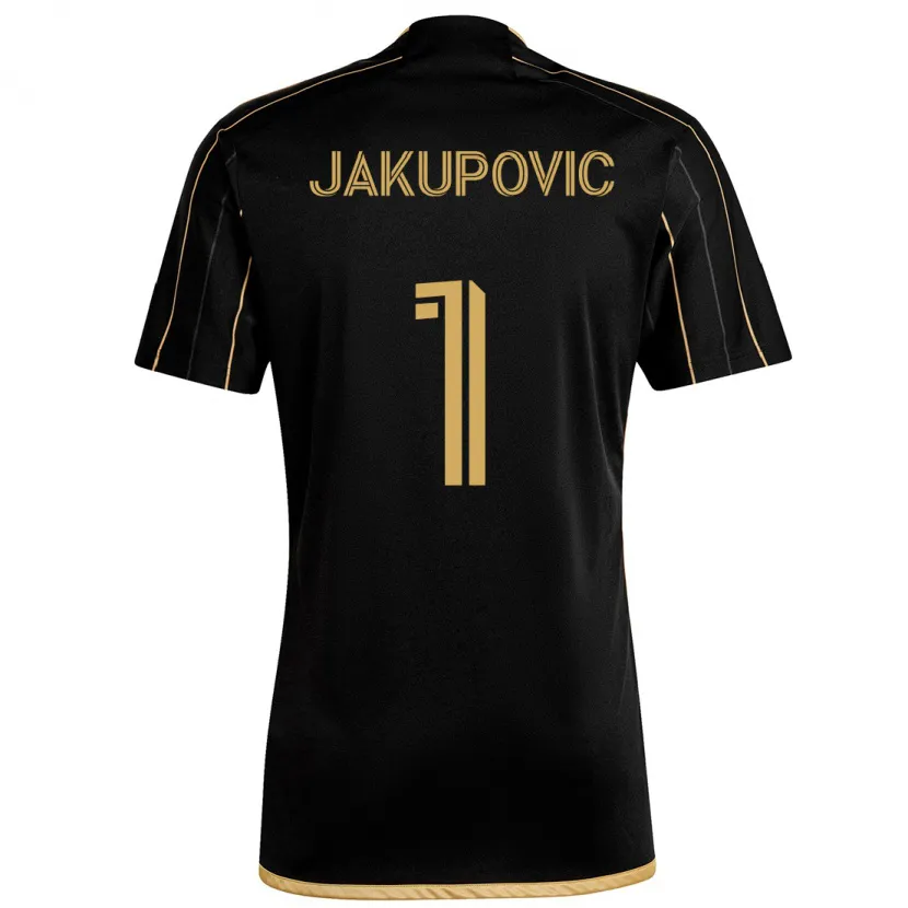 Danxen Hombre Camiseta Eldin Jakupović #1 Oro Negro 1ª Equipación 2024/25 La Camisa