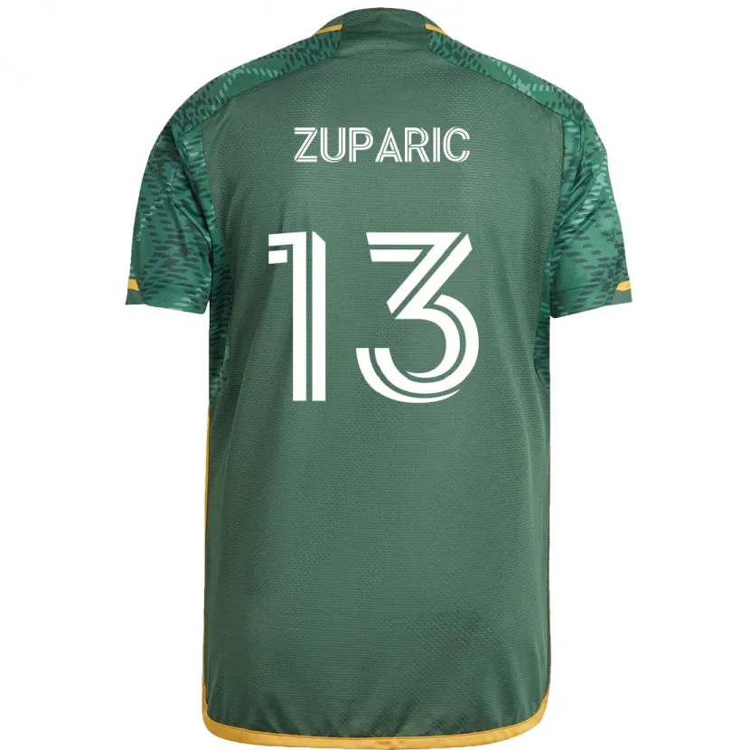 Danxen Hombre Camiseta Dario Zuparic #13 Verde Naranja 1ª Equipación 2024/25 La Camisa