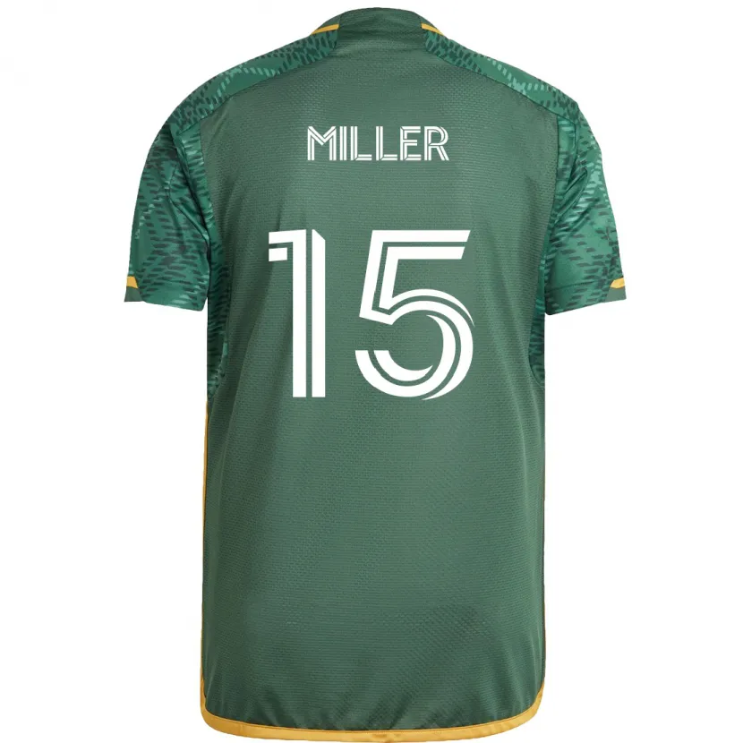 Danxen Hombre Camiseta Eric Miller #15 Verde Naranja 1ª Equipación 2024/25 La Camisa