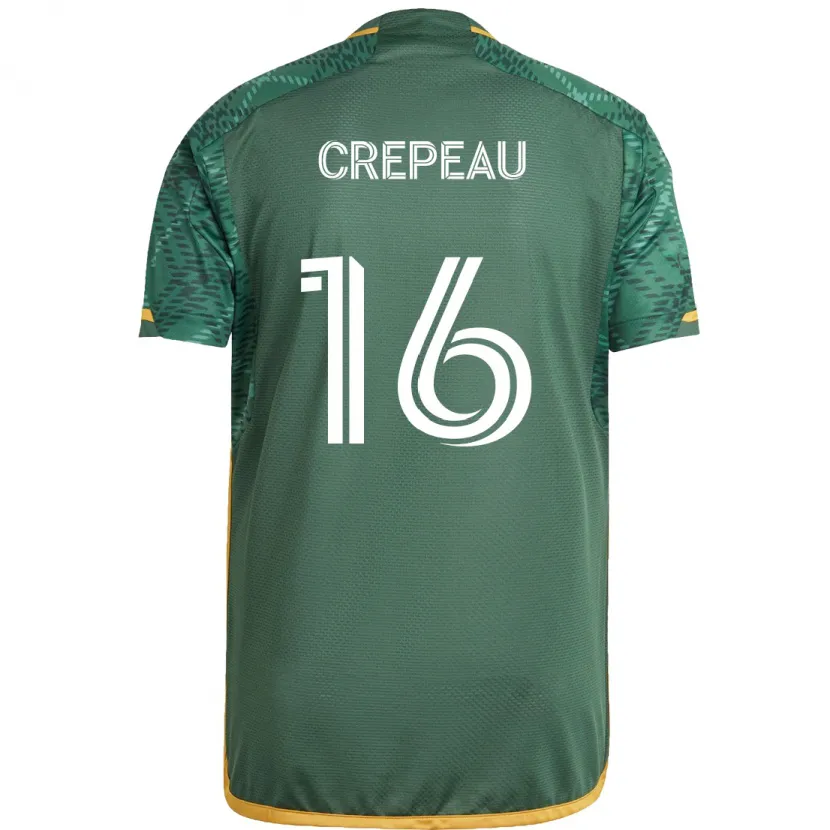 Danxen Hombre Camiseta Maxime Crépeau #16 Verde Naranja 1ª Equipación 2024/25 La Camisa