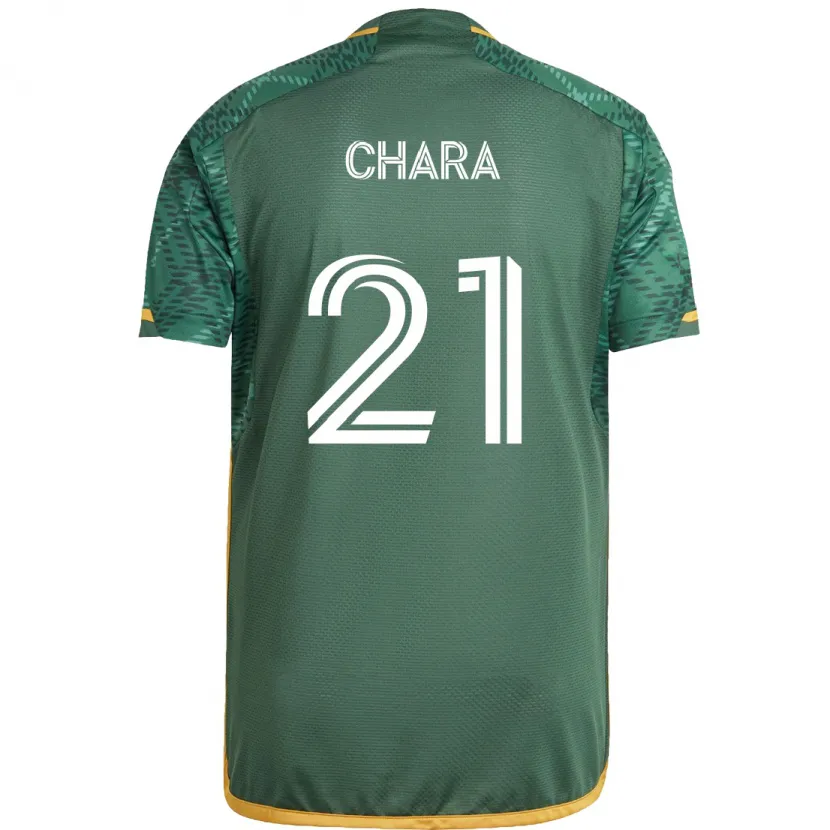 Danxen Hombre Camiseta Diego Chará #21 Verde Naranja 1ª Equipación 2024/25 La Camisa