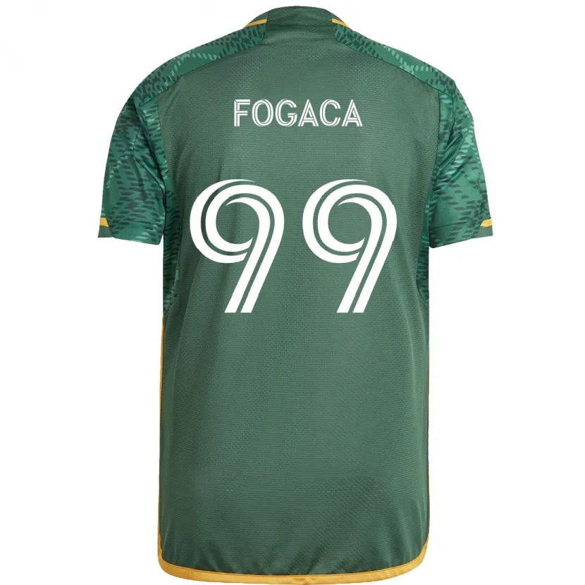 Danxen Hombre Camiseta Nathan Fogaça #99 Verde Naranja 1ª Equipación 2024/25 La Camisa