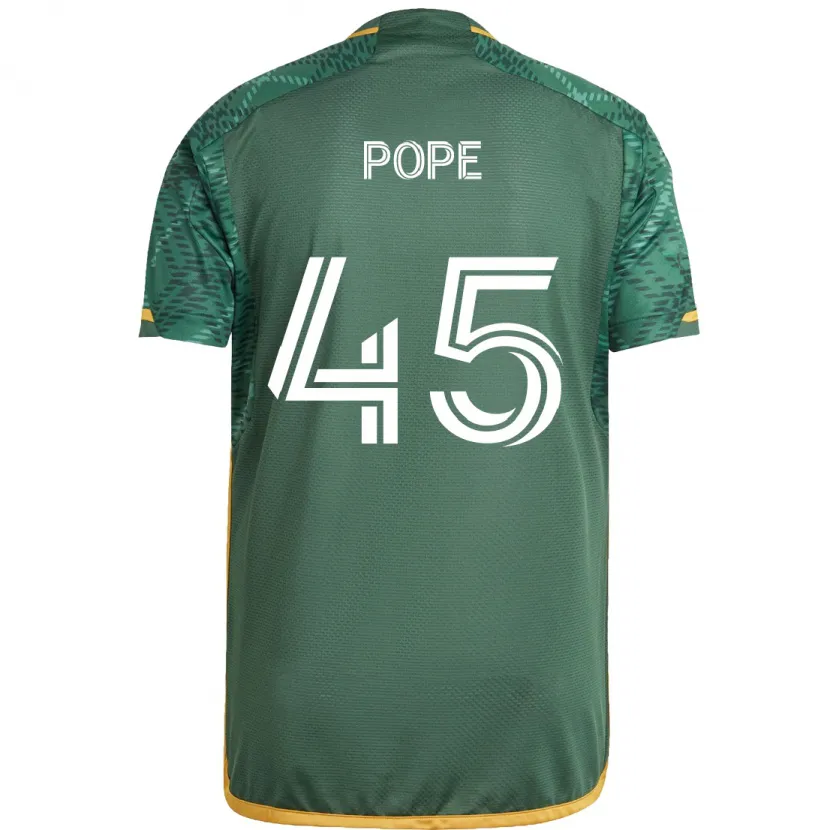 Danxen Hombre Camiseta Blake Pope #45 Verde Naranja 1ª Equipación 2024/25 La Camisa