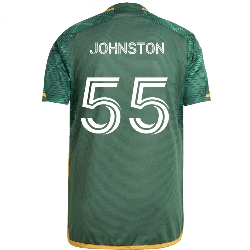 Danxen Hombre Camiseta Malcolm Johnston #55 Verde Naranja 1ª Equipación 2024/25 La Camisa