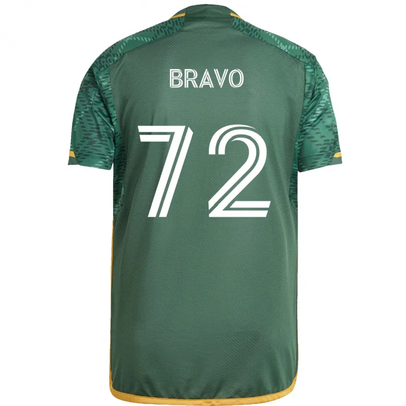 Danxen Hombre Camiseta Julian Bravo #72 Verde Naranja 1ª Equipación 2024/25 La Camisa