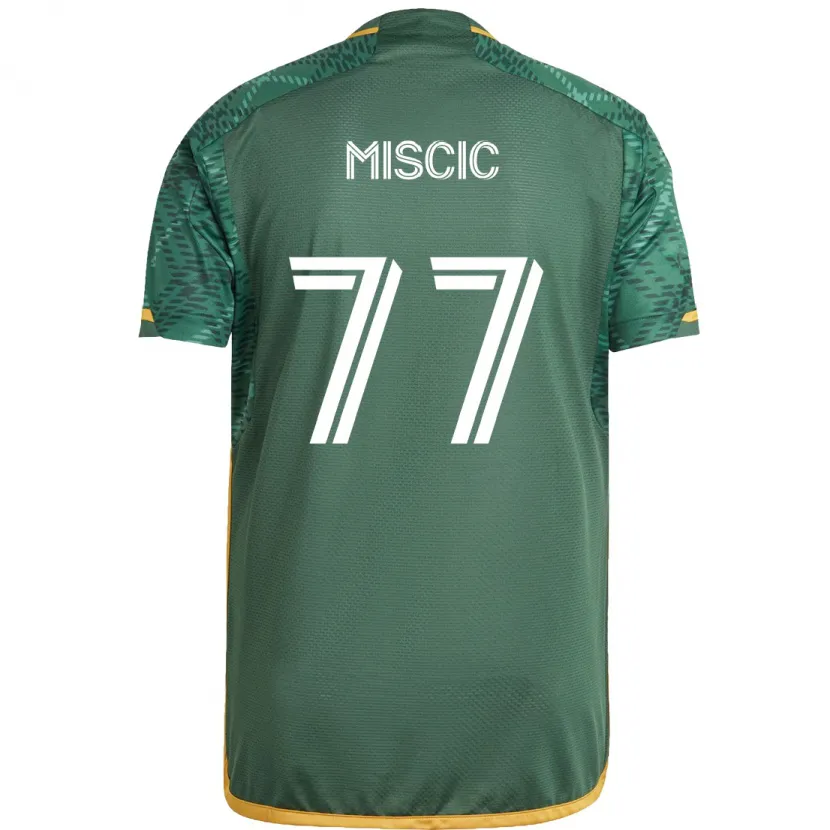 Danxen Hombre Camiseta Selmir Miscic #77 Verde Naranja 1ª Equipación 2024/25 La Camisa