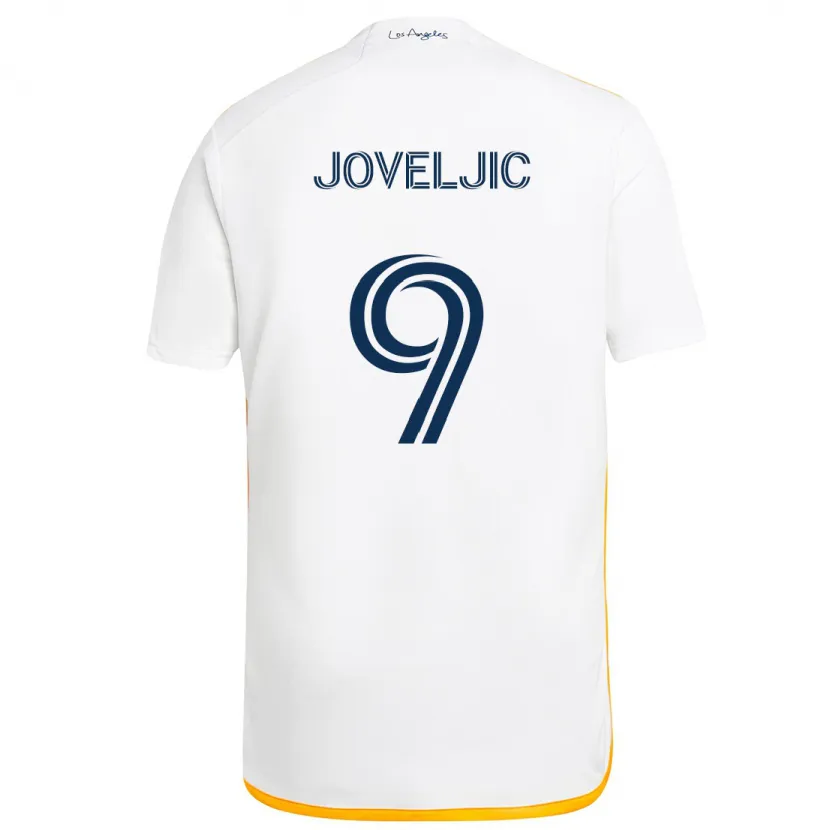 Danxen Hombre Camiseta Dejan Joveljic #9 Blanco Amarillo 1ª Equipación 2024/25 La Camisa