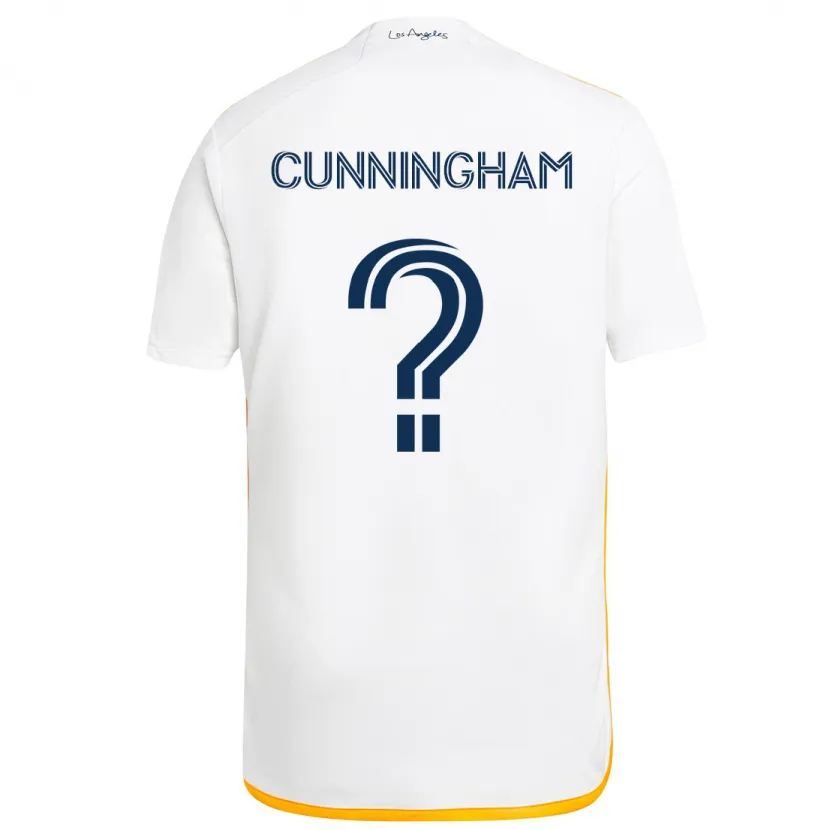 Danxen Hombre Camiseta Joaquin Cunningham #0 Blanco Amarillo 1ª Equipación 2024/25 La Camisa