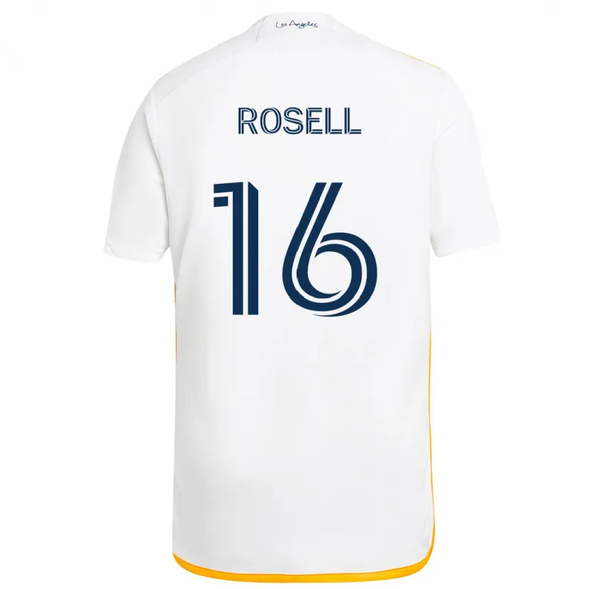 Danxen Hombre Camiseta Uri Rosell #16 Blanco Amarillo 1ª Equipación 2024/25 La Camisa