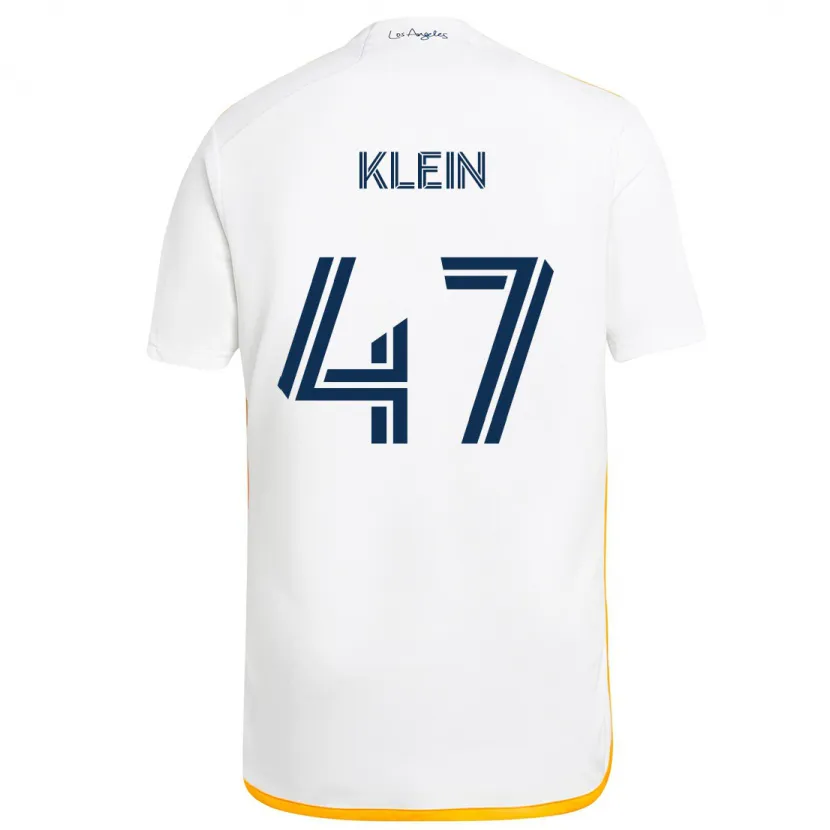 Danxen Hombre Camiseta Carson Klein #47 Blanco Amarillo 1ª Equipación 2024/25 La Camisa