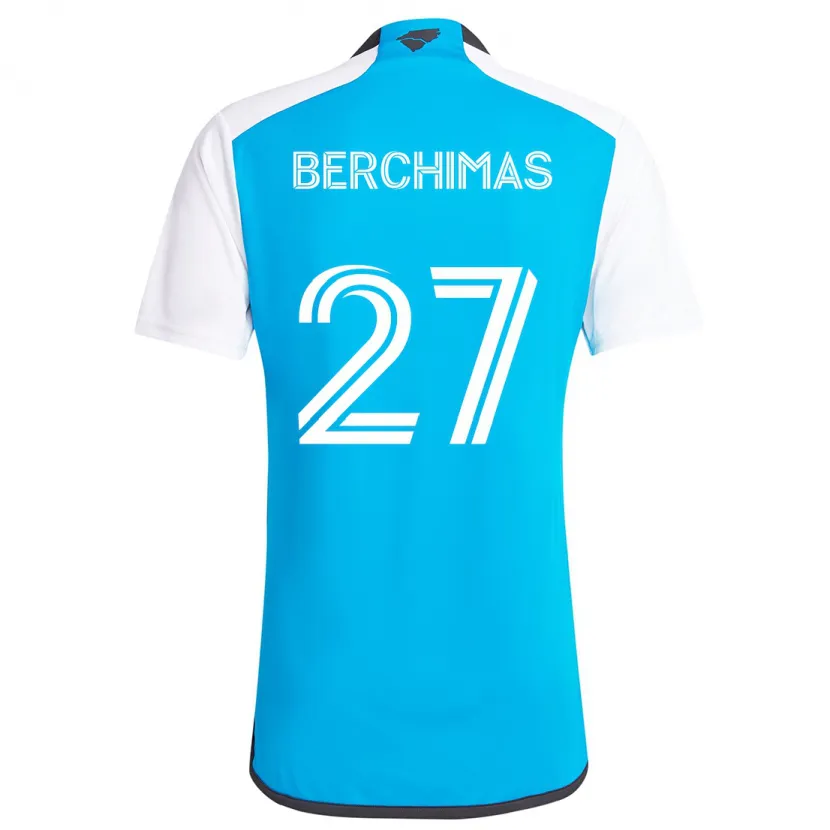 Danxen Hombre Camiseta Nimfasha Berchimas #27 Azul Blanco 1ª Equipación 2024/25 La Camisa