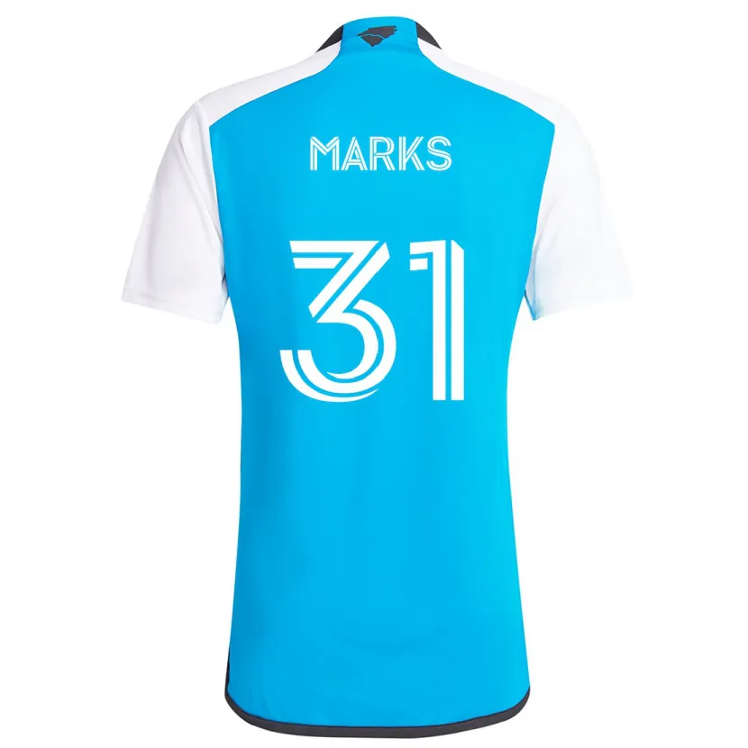 Danxen Hombre Camiseta George Marks #31 Azul Blanco 1ª Equipación 2024/25 La Camisa