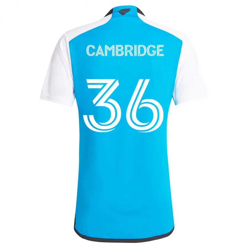 Danxen Hombre Camiseta Brandon Cambridge #36 Azul Blanco 1ª Equipación 2024/25 La Camisa