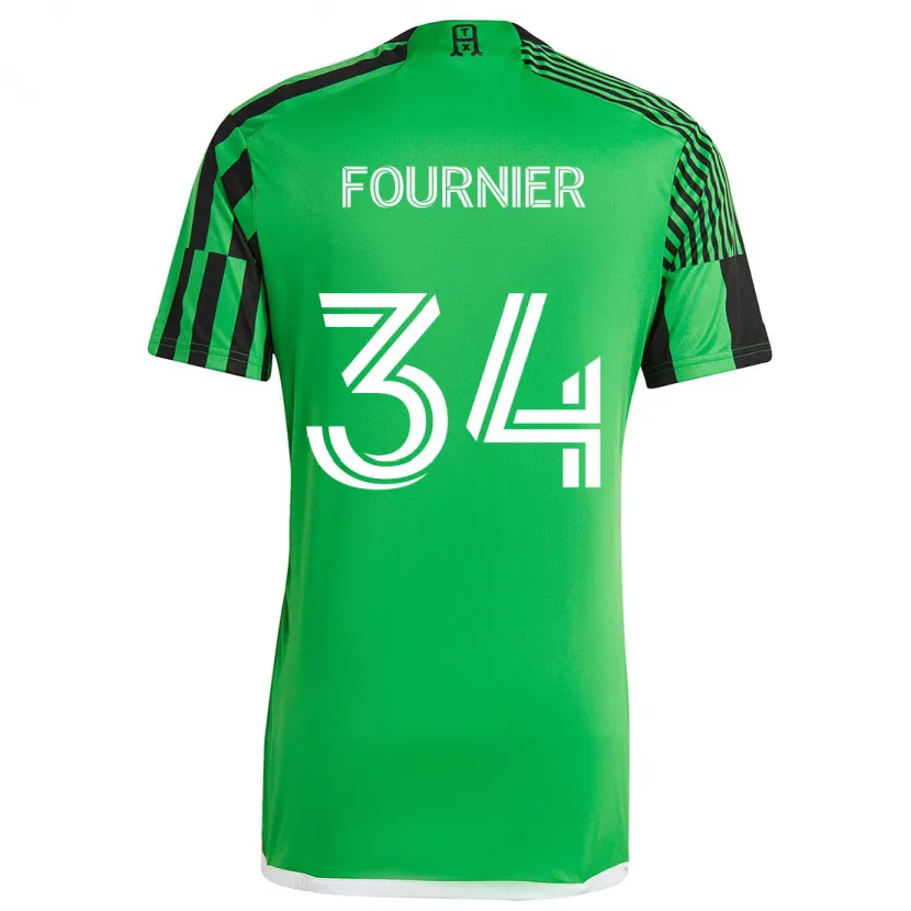 Danxen Hombre Camiseta Drake Fournier #34 Verde Negro 1ª Equipación 2024/25 La Camisa