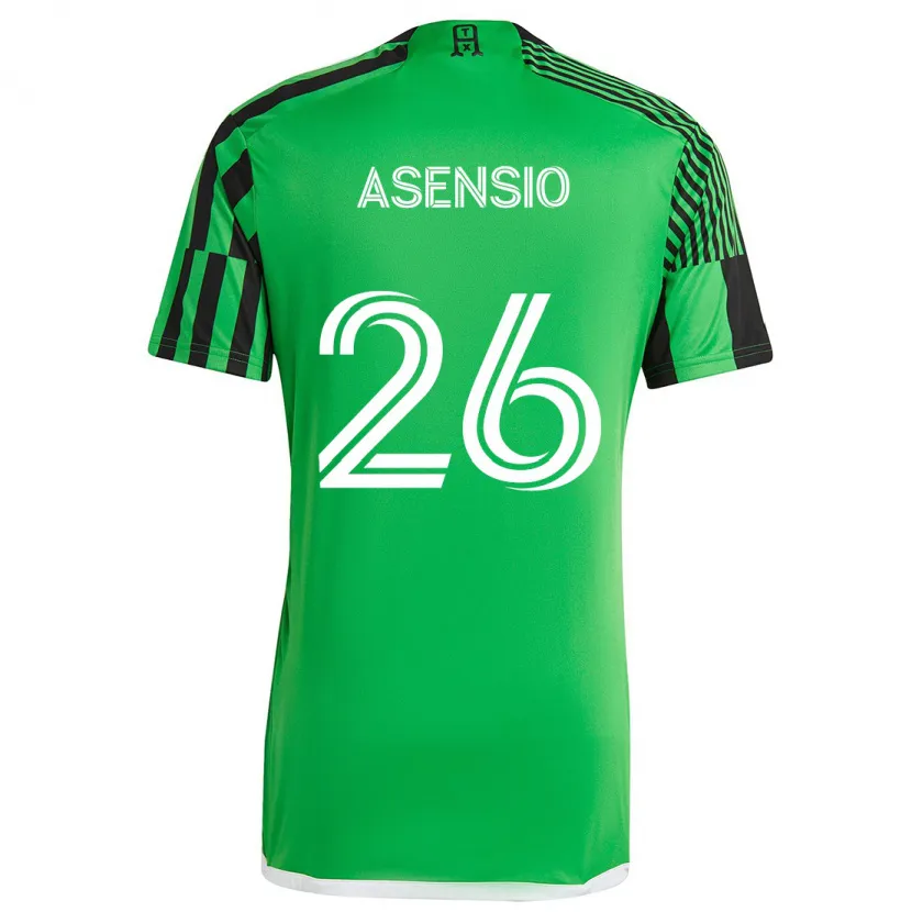 Danxen Hombre Camiseta Charlie Asensio #26 Verde Negro 1ª Equipación 2024/25 La Camisa