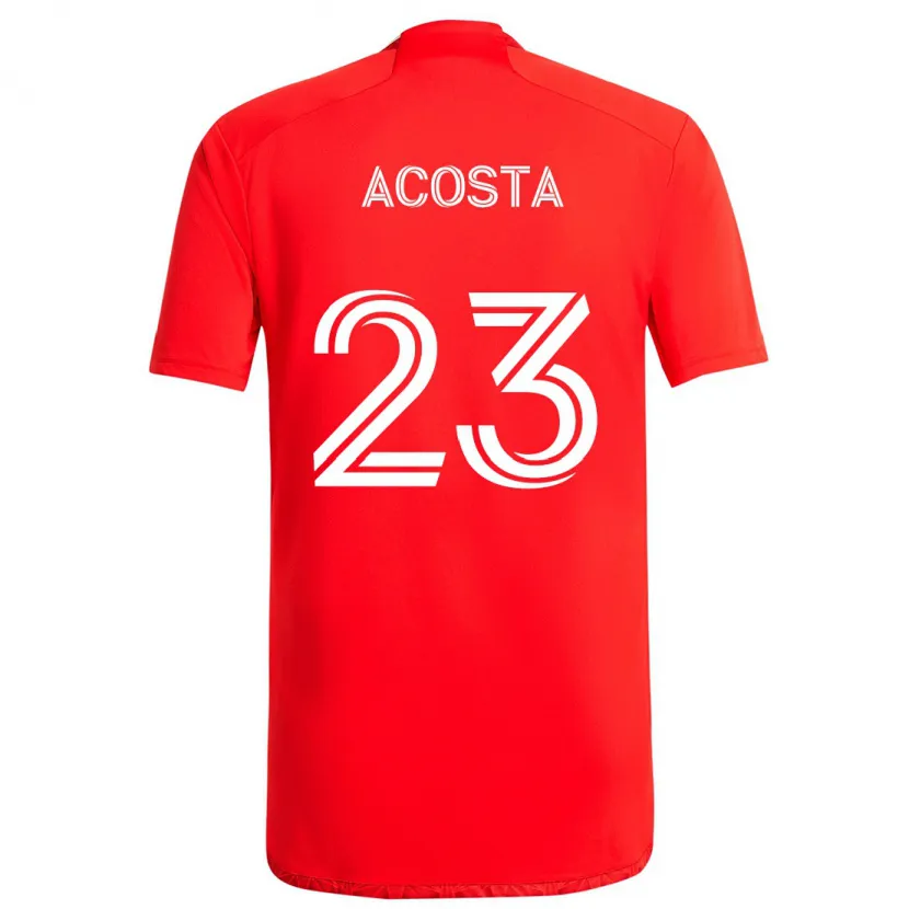 Danxen Hombre Camiseta Kellyn Acosta #23 Rojo Blanco 1ª Equipación 2024/25 La Camisa