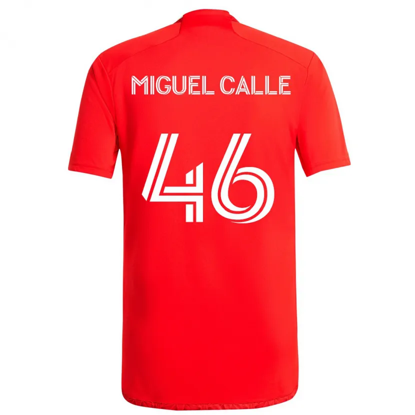 Danxen Hombre Camiseta Juan Miguel Calle #46 Rojo Blanco 1ª Equipación 2024/25 La Camisa