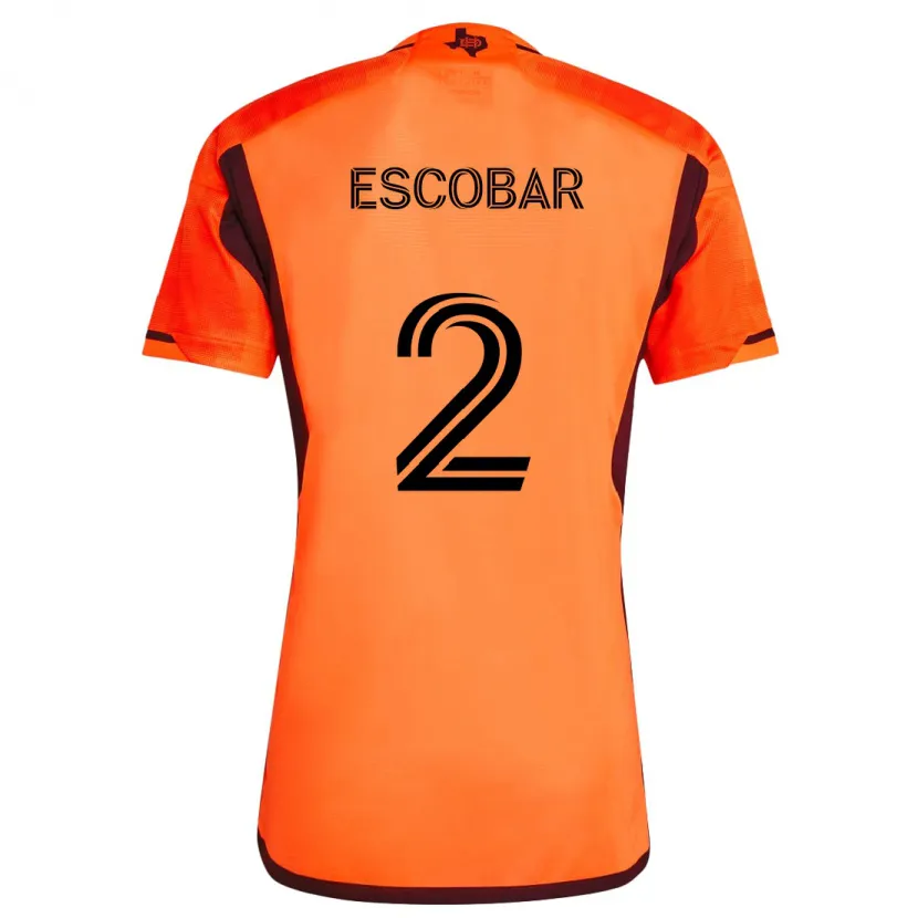 Danxen Hombre Camiseta Franco Escobar #2 Naranja Negro 1ª Equipación 2024/25 La Camisa