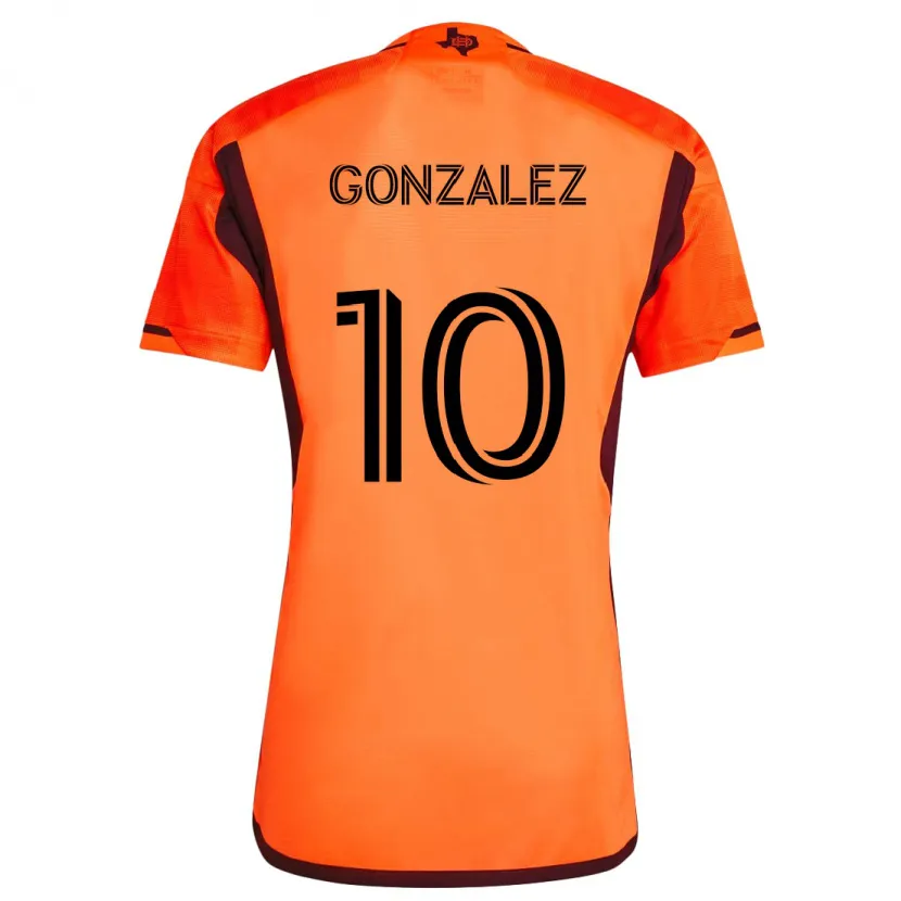 Danxen Hombre Camiseta Yair González #10 Naranja Negro 1ª Equipación 2024/25 La Camisa