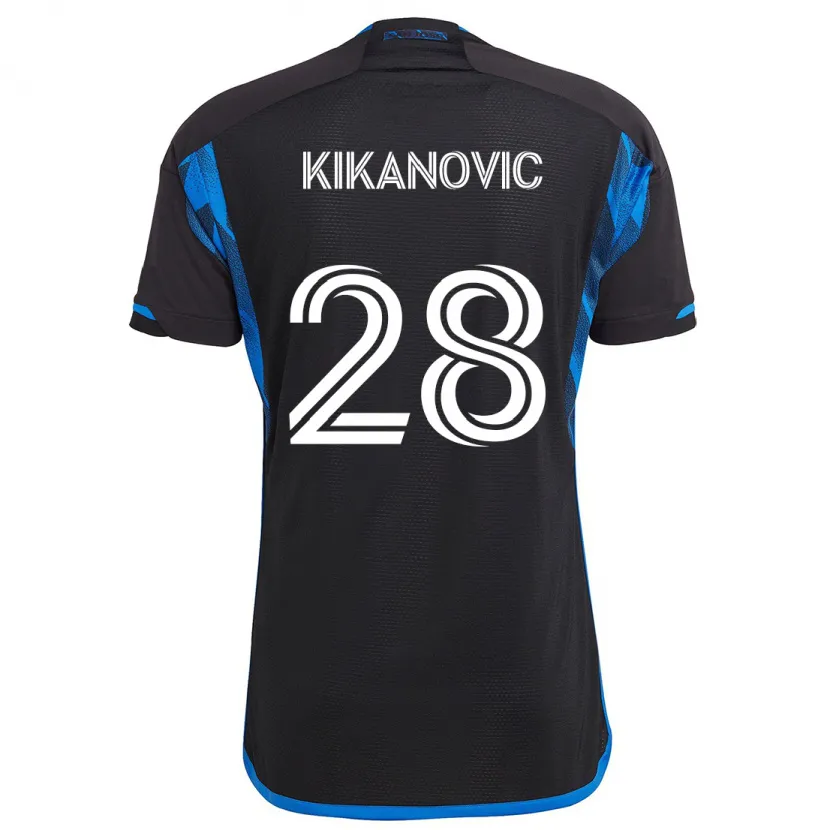 Danxen Hombre Camiseta Benjamin Kikanović #28 Azul Negro 1ª Equipación 2024/25 La Camisa