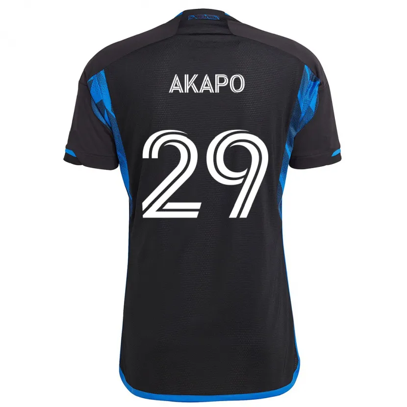 Danxen Hombre Camiseta Carlos Akapo #29 Azul Negro 1ª Equipación 2024/25 La Camisa